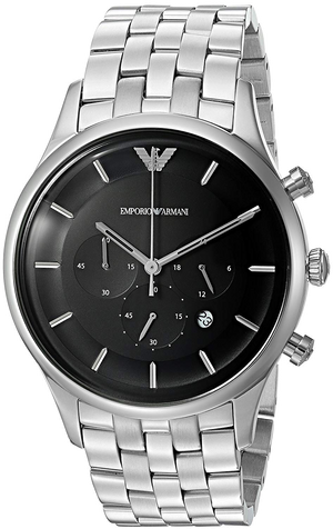 Emporio Armani Chronograph Black Dial Silver Steel Strap Watch For Men - AR11017 Buy Now By Emporio Armani
