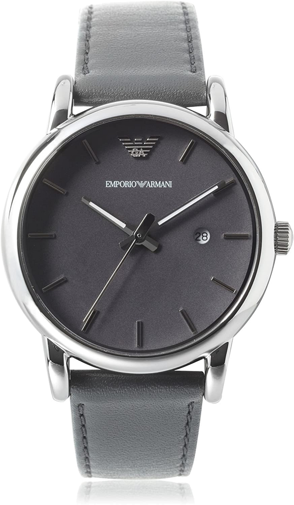 Emporio Armani Classic Quartz Grey Dial Grey Leather Strap Watch For Men - AR1730 Buy Now By Emporio Armani