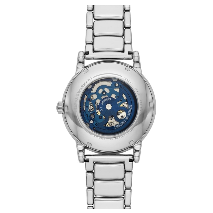 Emporio Armani Meccanico Automatic Silver Dial Silver Steel Strap Watch for Men - AR60006 Buy Now By Emporio Armani