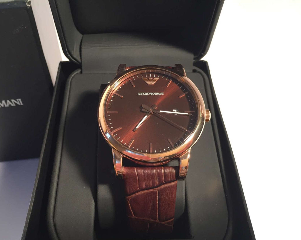 Emporio Armani Luigi Classic Brown Dial Brown Leather Strap Watch For Men - AR2503 Buy Now By Emporio Armani