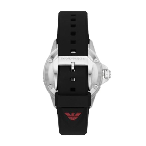 Emporio Armani Meccanico Automatic Red Dial Black Silicon Strap Watch For Men - AR60070 Buy Now By Emporio Armani