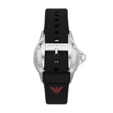 Emporio Armani Meccanico Automatic Red Dial Black Silicon Strap Watch For Men - AR60070 Buy Now By Emporio Armani