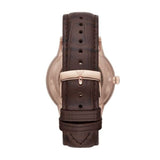 Emporio Armani Meccanico Automatic Silver Dial Brown Leather Strap Watch For Men - AR60039 Buy Now By Emporio Armani
