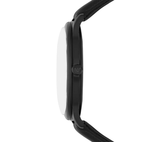 Emporio Armani Minimalist Analog Black Dial Black Leather Strap Watch For Men - AR11573 Buy Now By Emporio Armani