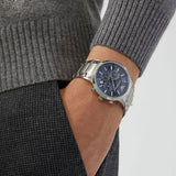 Emporio Armani Renato Chronograph Blue Dial Silver Steel Strap Watch For Men - AR2448 Buy Now By Emporio Armani