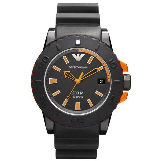 Emporio Armani Sportivo Quartz Black Dial Black Silicone Strap Watch For Men - AR5969 Buy Now By Emporio Armani