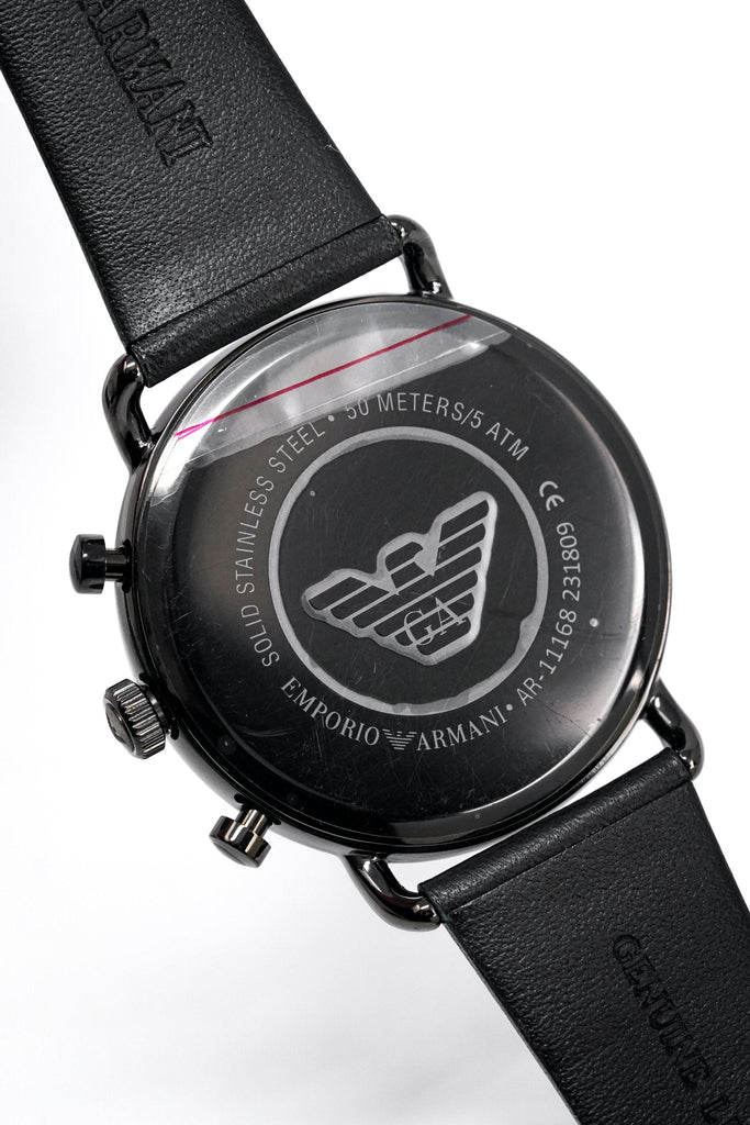 Emporio Armani Aviator Grey Dial Grey Leather Strap Watch For Men - AR11168 Buy Now By Emporio Armani