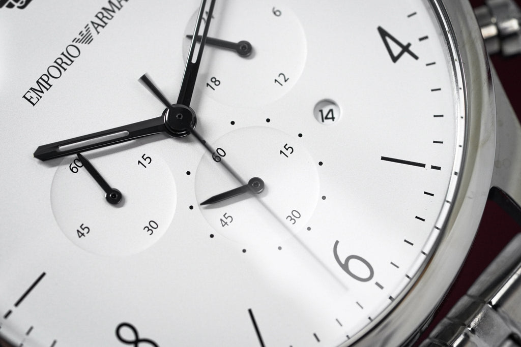 Emporio Armani Classic Chronograph Silver Dial Silver Steel Strap Watch For Men - AR1879 Buy Now By Emporio Armani