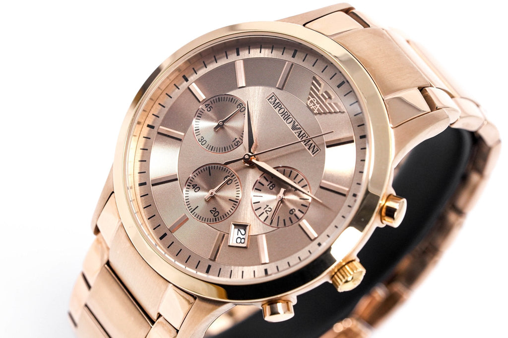 Emporio Armani Classic Rose Gold Chronograph Steel Strap Watch For Men - AR2452 Buy Now By Emporio Armani