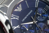 Emporio Armani Classic Blue Dial Silver Steel Strap Watch For Men - AR1635 Buy Now By Emporio Armani