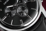Emporio Armani Classic Chronograph Black Dial Black Leather Strap Watch For Men - AR0431 Buy Now By Emporio Armani
