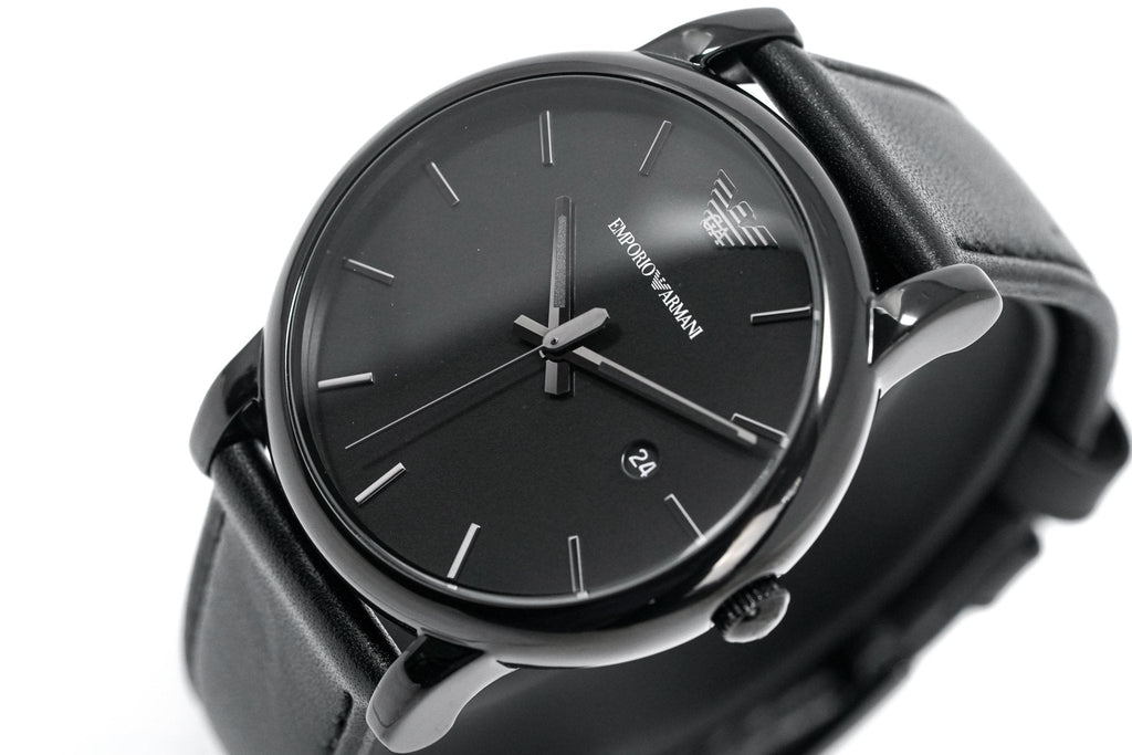 Emporio Armani Classic Black Dial Black Leather Strap Watch For Men - AR1732 Buy Now By Emporio Armani