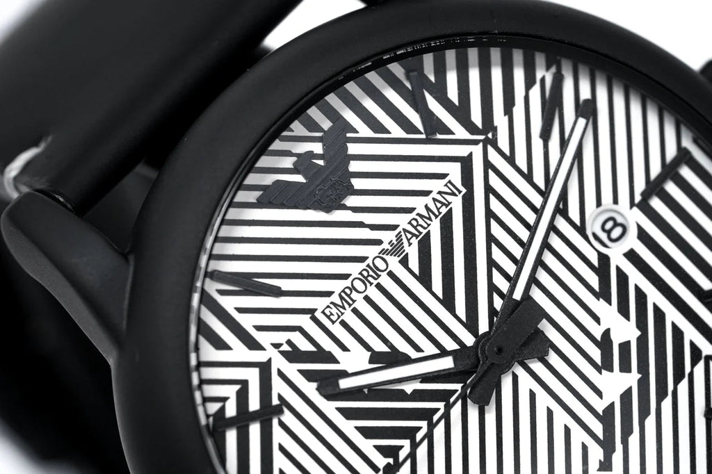 Emporio Armani Luigi Quartz White Dial Black Rubber Strap Watch For Men - AR11136 Buy Now By Emporio Armani