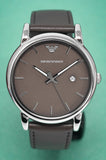 Emporio Armani Classic Quartz Grey Dial Grey Leather Strap Watch For Men - AR1730 Buy Now By Emporio Armani