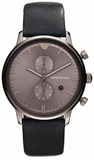 Emporio Armani Classic Grey Dial Grey Leather Strap Watch For Men - AR0388 Buy Now By Emporio Armani