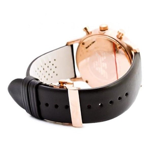 Emporio Armani Gianni Classic Chronograph White Dial Brown Leather Strap Watch For Men - AR0398 Buy Now By Emporio Armani