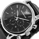 Emporio Armani Luigi Chronograph Black Dial Black Leather Watch For Men - AR1828 Buy Now By Emporio Armani