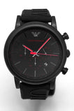 Emporio Armani Luigi Chronograph Black Dial Black Rubber Strap Watch For Men - AR11024 Buy Now By Emporio Armani