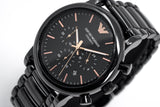 Emporio Armani Luigi Ceramic Chronograph Black Dial Black Strap Watch For Men - AR1509 Buy Now By Emporio Armani
