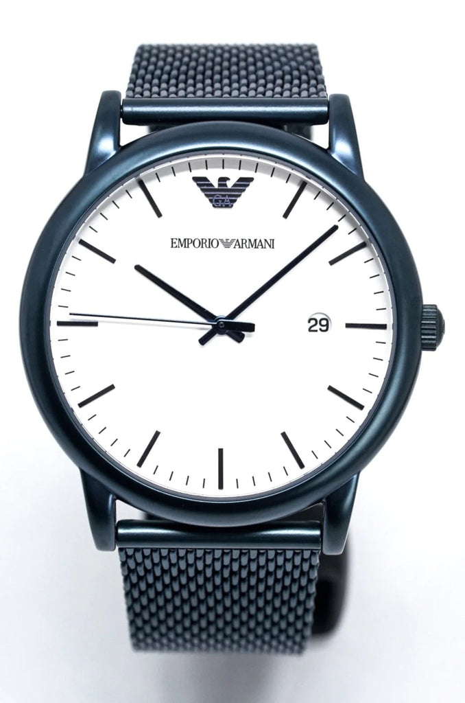 Emporio Armani Luigi Quartz White Dial Blue Mesh Bracelet Watch For Men - AR11025 Buy Now By Emporio Armani