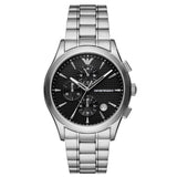 Emporio Armani Paolo Chronograph Black Dial Silver Steel Strap Watch For Men - AR11602 Buy Now By Emporio Armani