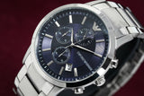 Emporio Armani Renato Chronograph Blue Dial Silver Steel Strap Watch For Men - AR11164 Buy Now By Emporio Armani