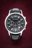 Emporio Armani Renato Chronograph Black Dial Black Leather Strap Watch For Men - AR2447 Buy Now By Emporio Armani