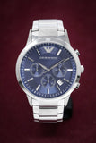 Emporio Armani Renato Chronograph Blue Dial Silver Steel Strap Watch For Men - AR2448 Buy Now By Emporio Armani