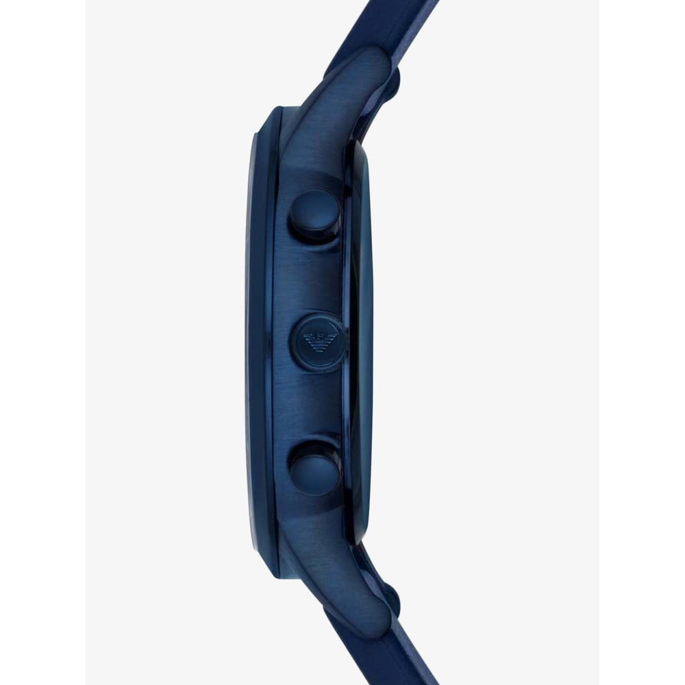 Emporio Armani Renato Chronograph Silver Dial Blue Silicone Strap Watch For Men - AR11026 Buy Now By Emporio Armani