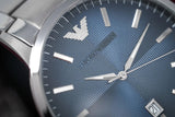 Emporio Armani Renato Quartz Blue Dial Silver Steel Strap Watch For Men - AR11182 Buy Now By Emporio Armani