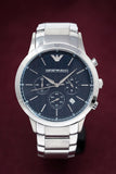 Emporio Armani Renato Chronograph Blue Dial Silver Steel Strap Watch For Men - AR2486 Buy Now By Emporio Armani