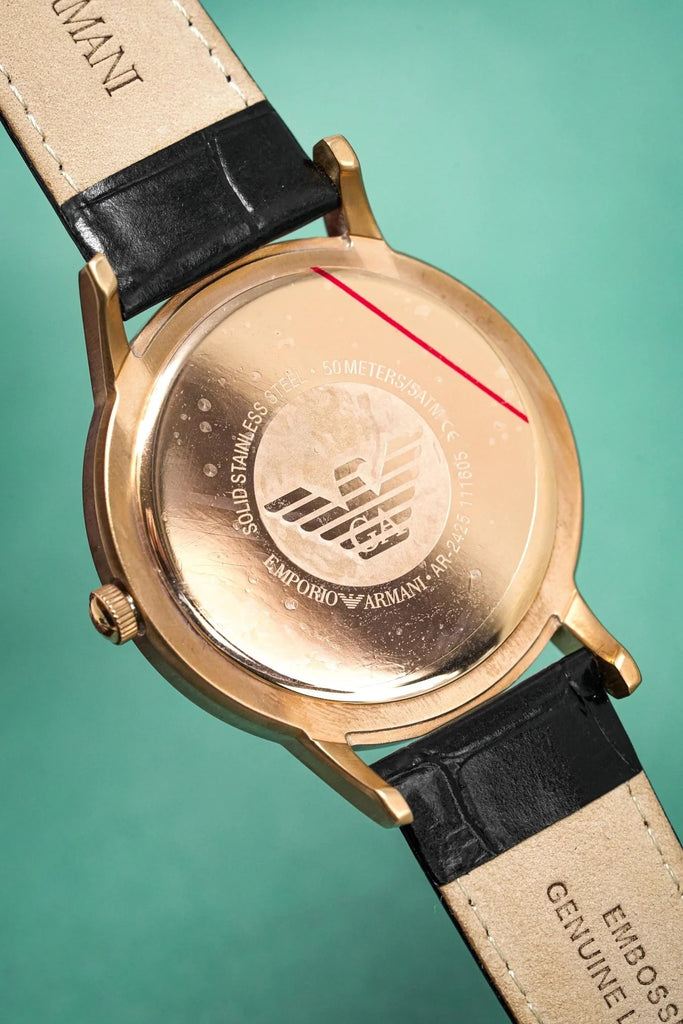 Emporio Armani Renato Quartz Black Dial Black Leather Strap Watch For Men - AR2425 Buy Now By Emporio Armani