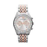 Emporio Armani Sportivo Chronograph Silver Dial Two Tone Steel Strap Watch For Men - AR5999 Buy Now By Emporio Armani