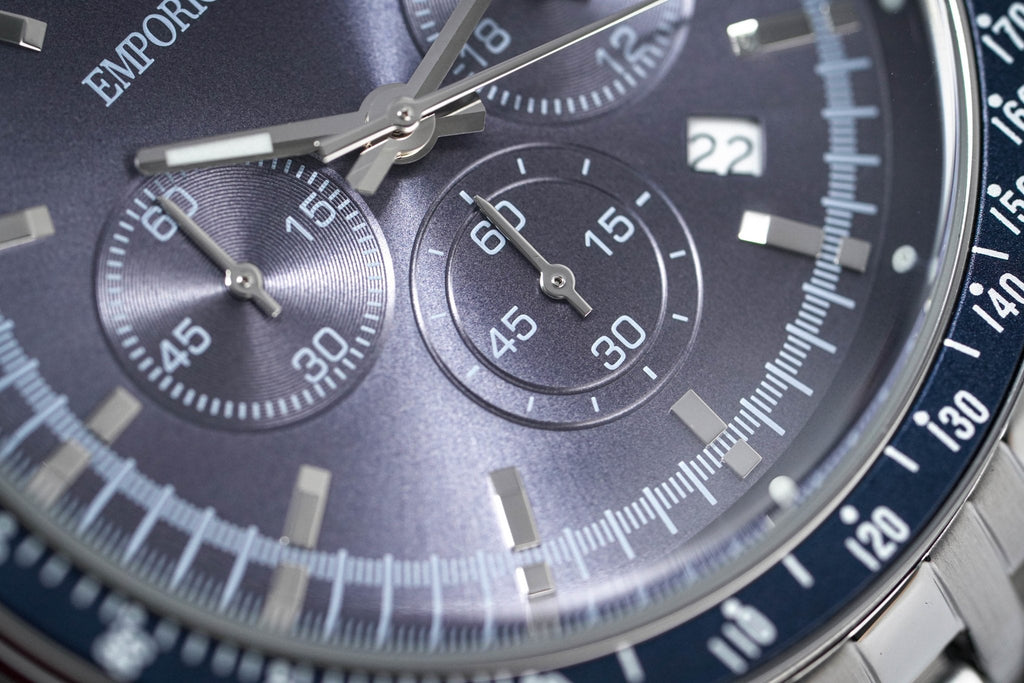 Emporio Armani Sportivo Chronograph Blue Stainless Steel Watch For Men - AR6072 Buy Now By Emporio Armani
