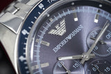 Emporio Armani Sportivo Chronograph Blue Stainless Steel Watch For Men - AR6072 Buy Now By Emporio Armani