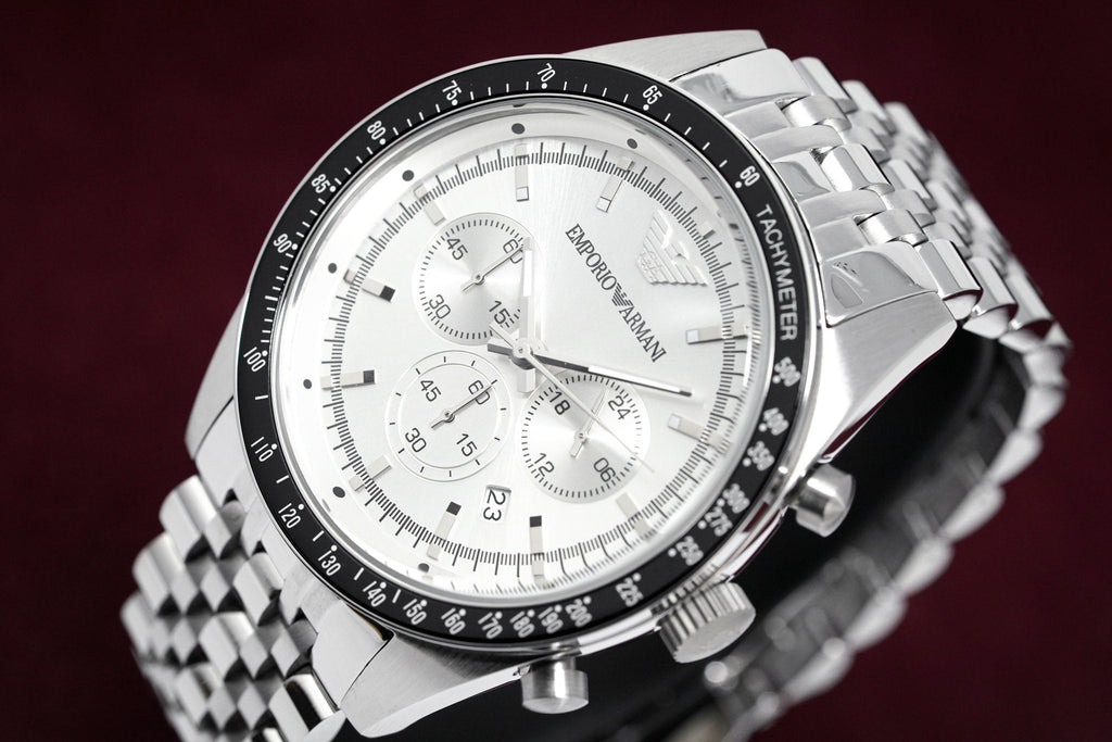 Emporio Armani Sportivo Chronograph Silver Dial Silver Steel Strap Watch For Men - AR6073 Buy Now By Emporio Armani