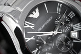 Emporio Armani Valente Chronograph Black Dial Silver Stainless Steel Watch For Men - AR0673 Buy Now By Emporio Armani