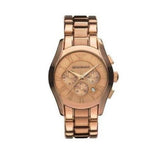 Emporio Armani Valente Chronograph Rose Gold Dial Rose Gold Steel Strap Watch For Men - AR0365 Buy Now By Emporio Armani