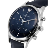 Emporio Armani Lambda Chronograph Blue Dial Blue Leather Strap Watch For Men - AR11018 Buy Now By Emporio Armani