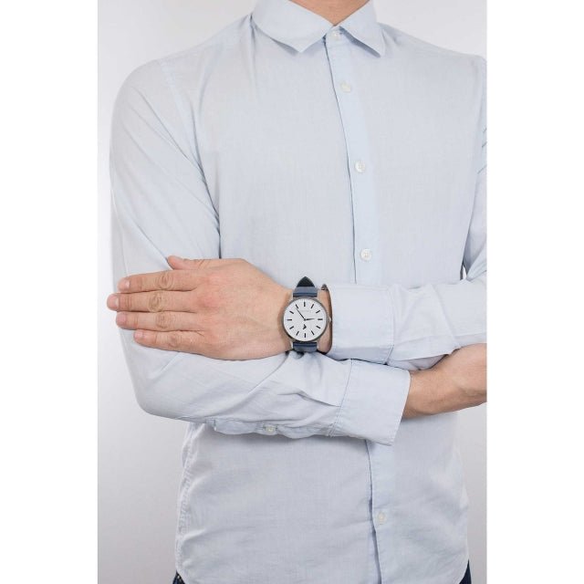 Emporio Armani Renato White DIal Blue Leather Strap Watch For Men - AR11119 Buy Now By Emporio Armani