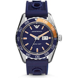 Emporio Armani Sportivo Chronograph Quartz Blue Dial Blue Rubber Strap Watch For Men - AR6045 Buy Now By Emporio Armani