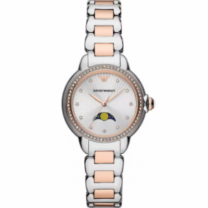 Emporio Armani Mia Three Hand Moonphase Mother of Pearl Dial Two Tone Steel Strap Watch For Women - AR11567 Buy Now By Emporio Armani