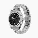 Emporio Armani Federico Chronograph Black Dial Silver Steel Strap Watch For Men - AR11560 Buy Now By Emporio Armani