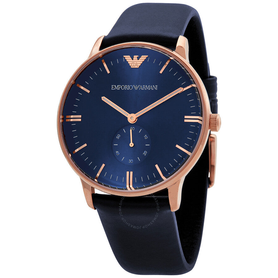 Emporio Armani Classic Quartz Blue Dial Blue Leather Strap Watch For Men - AR2071 Buy Now By Emporio Armani