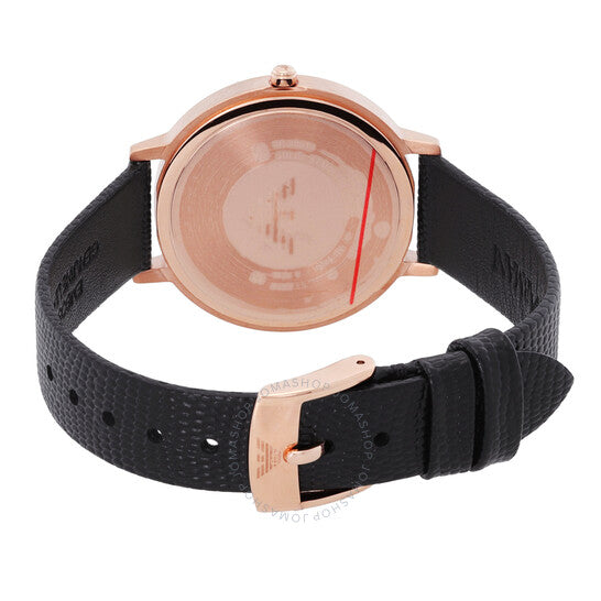 Emporio Armani Kappa Mother of Pearl Dial Black Leather Strap Watch For Women - AR80011 Buy Now By Emporio Armani