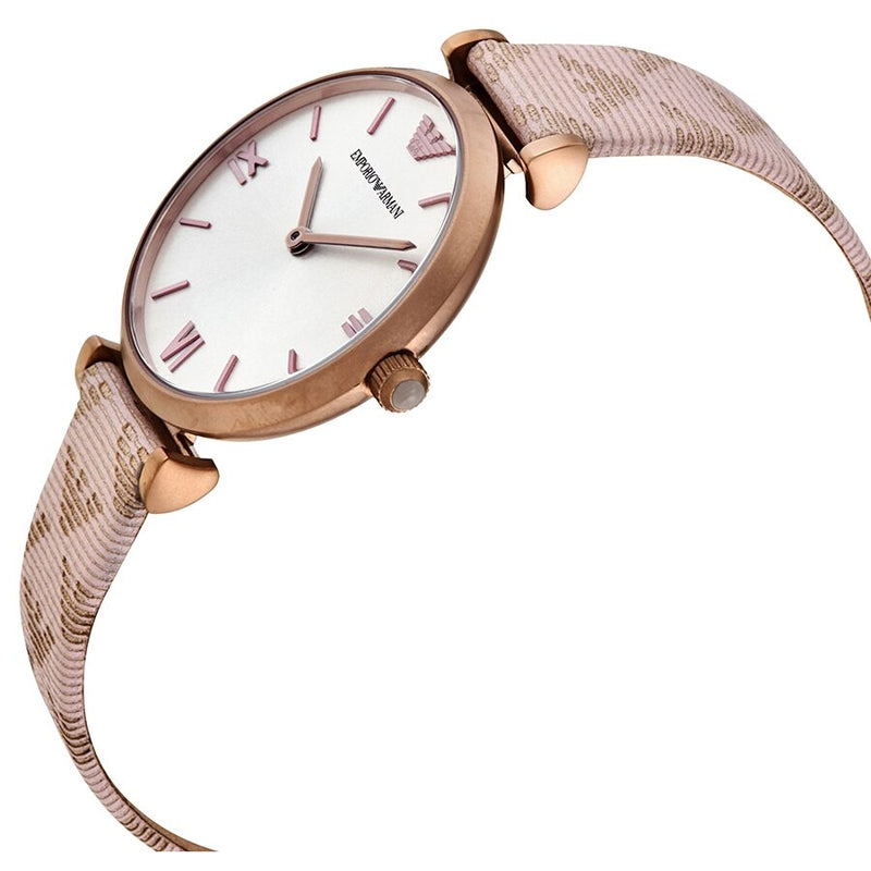 Emporio Armani Analog Grey Dial Pink Leather Strap Watch For Women - AR11126 Buy Now By Emporio Armani