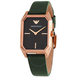 Emporio Armani Gioia Analog Black Mother of Pearl Dial Green Leather Strap Watch For Women - AR11149 Buy Now By Emporio Armani