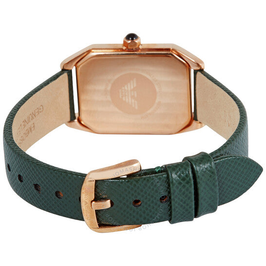 Emporio Armani Gioia Analog Black Mother of Pearl Dial Green Leather Strap Watch For Women - AR11149 Buy Now By Emporio Armani