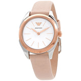 Emporio Armani Valeria Quartz White Dial Beige Leather Strap Watch For Women - AR11031 Buy Now By Emporio Armani