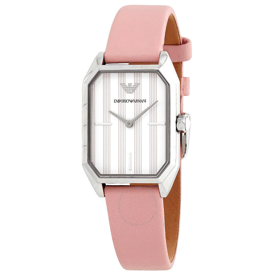 Emporio Armani Quartz White Dial Pink Leather Strap Watch For Women - AR11207 Buy Now By Emporio Armani